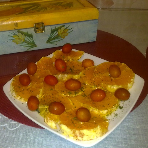 Ensalada de naranjas y aceite de oliva