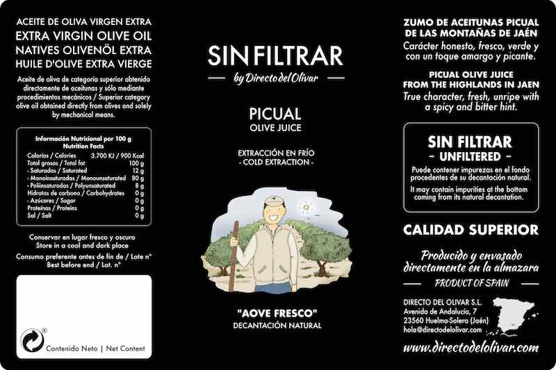 Aceite de Oliva Virgen Extra Sin Filtrar Directo del Olivar