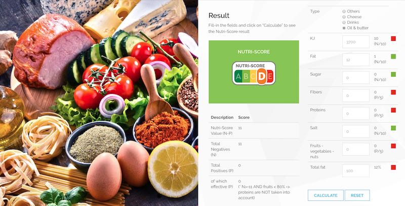 Calculadora Nutriscore calculator
