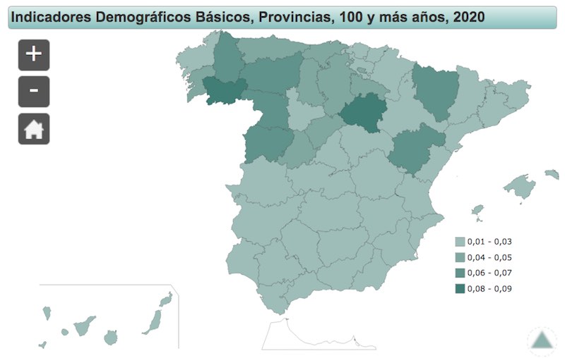 Personas centenarias en España